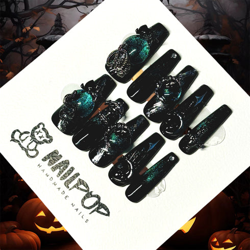 Mystic Forest Twilight- Halloween, Long, Black, Green, Ballerina