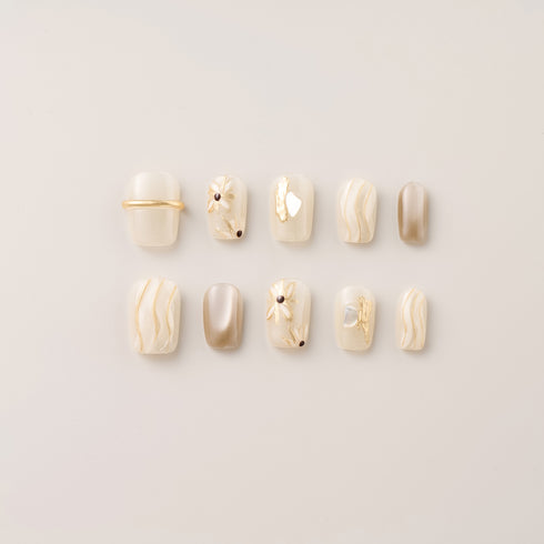 Golden Petal Charm – Short, Square