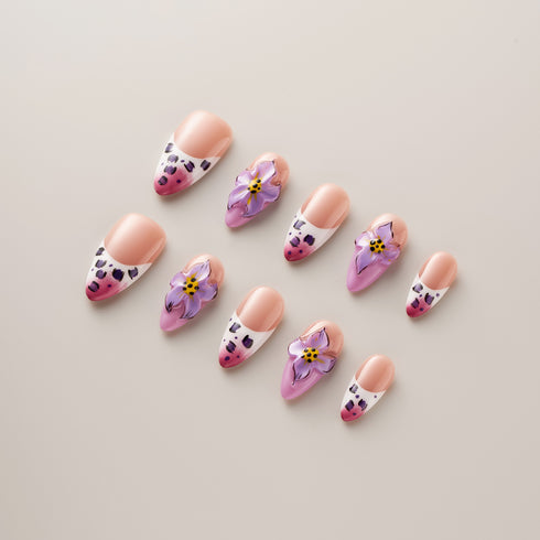 Wild Bloom Leopard Tips - Almond