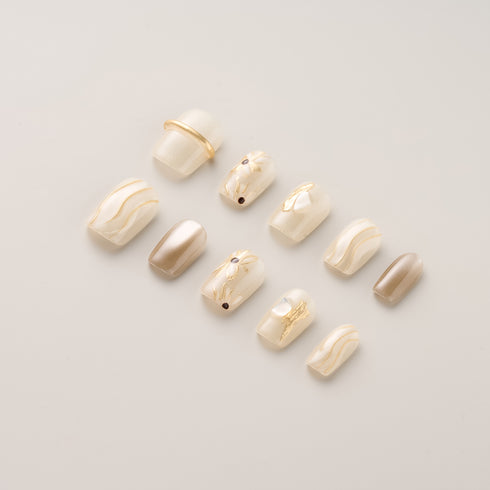 Golden Petal Charm – Short, Square