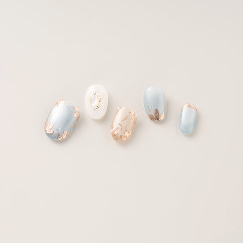 Moonlit Blossom Tips – Short, Almond