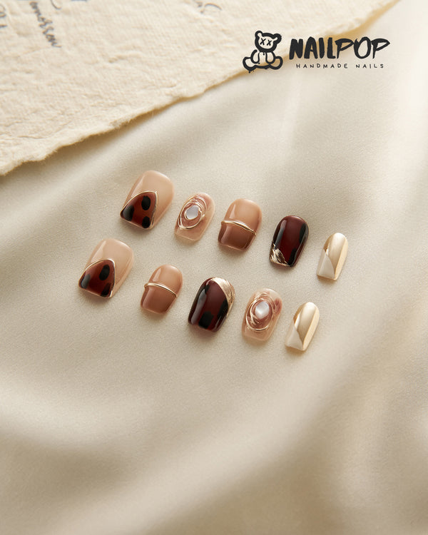 Luxe Mocha Swirl - Short Square