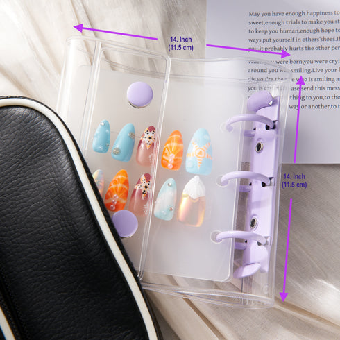 Mini Travel Nail Storage Binder – Portable Press-On Nail Organizer (4.5 x 4.5 inch / 11.4 x 11.4 cm)