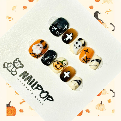 Spooky Glam-Halloween, Short, Square, Cute