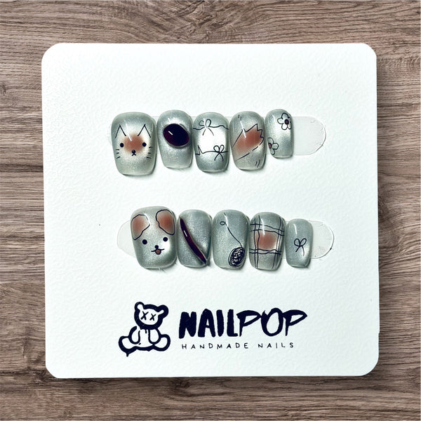 Woodland Pals: Cat & Puppy - Short, Square,Animal, Cute