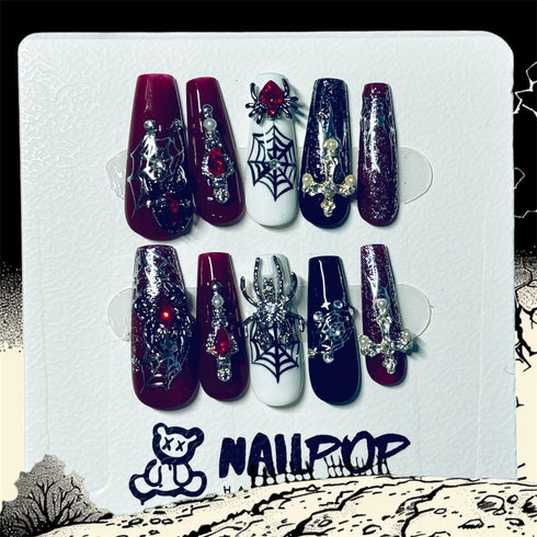 Bewitching Spider - Halloween, Long, Ballerina, Black, white, Red, Spider