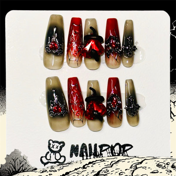Crimson Heartbeat - Halloween, Long, Ballerina, Black, Red