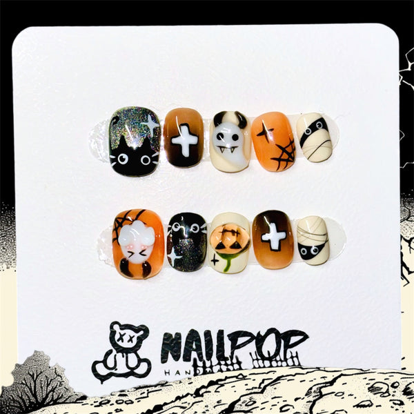 Spooky Glam-Halloween, Short, Square, Cute