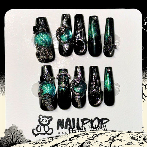 Mystic Forest Twilight- Halloween, Long, Black, Green, Ballerina