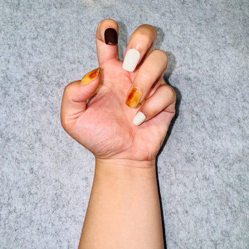 Autumn Essence: Cozy Earth - Fall, Short, Square, White, Brown, Black