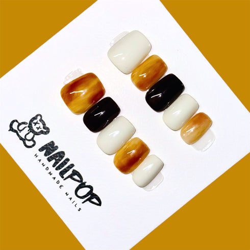 Autumn Essence: Cozy Earth - Fall, Short, Square, White, Brown, Black