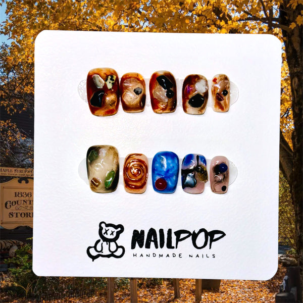 Elemental Stones- Fall, Short, Square, Demure