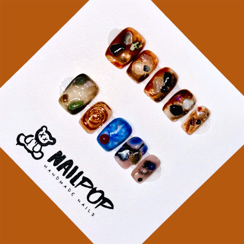 Elemental Stones- Fall, Short, Square, Demure