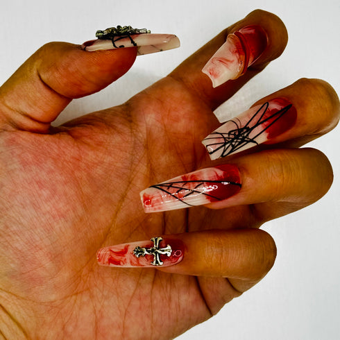 Crimson Web - Halloween, Long, Ballerina, Red, White, Spider