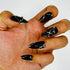 Noir Whispers - Halloween, Medium, Almond, Black, Silver