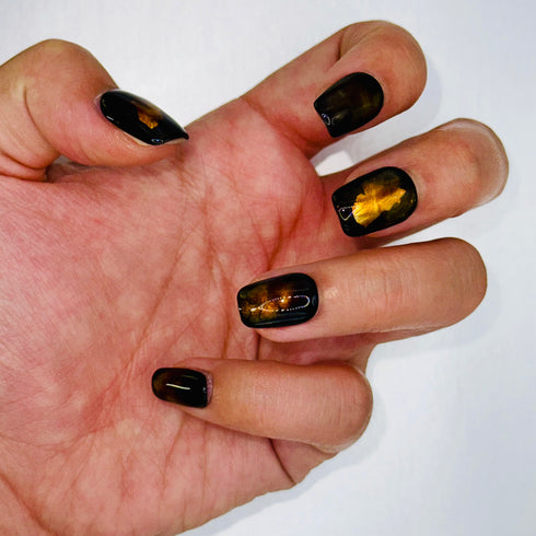 Ember Glow - Fall, Short, Square, Black