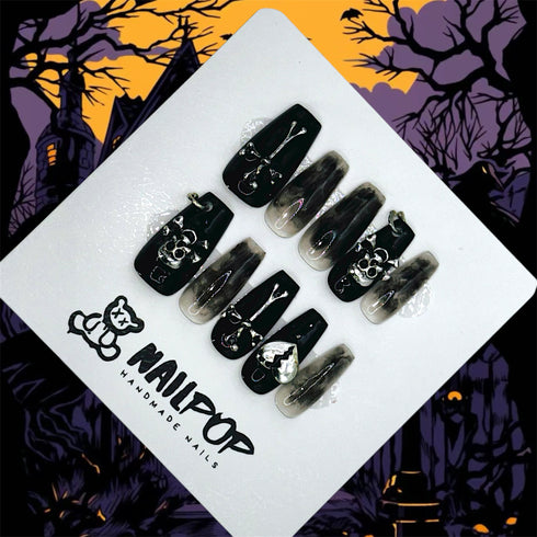 Phantom Veil - Halloween, Medium, Ballerina, Black