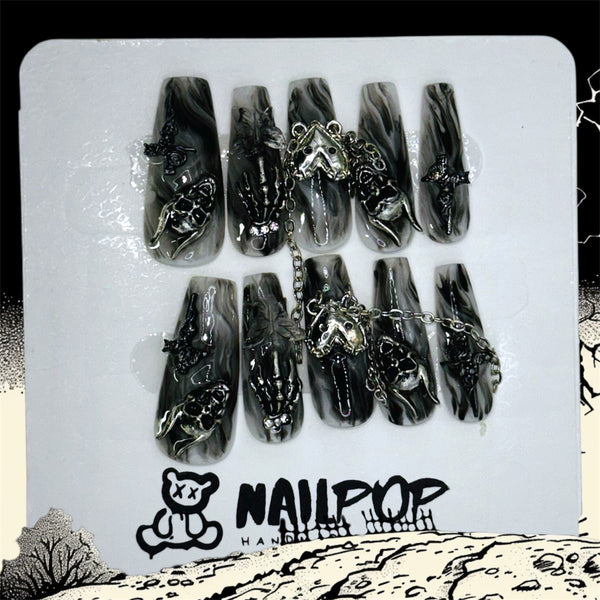 Chains of Darkness - Halloween, Long, Ballerina, Black, Silver