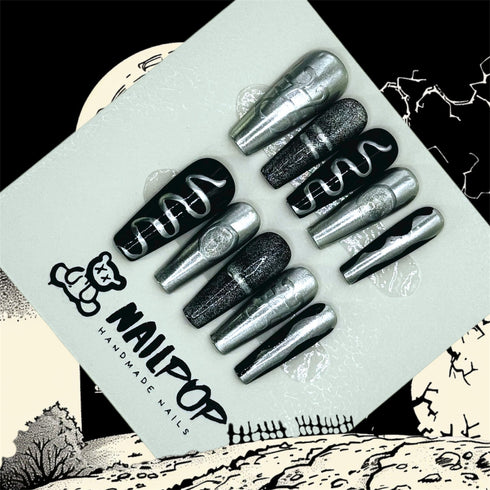 Silver Serpent - Halloween, Long, Ballerina, Black, Silver