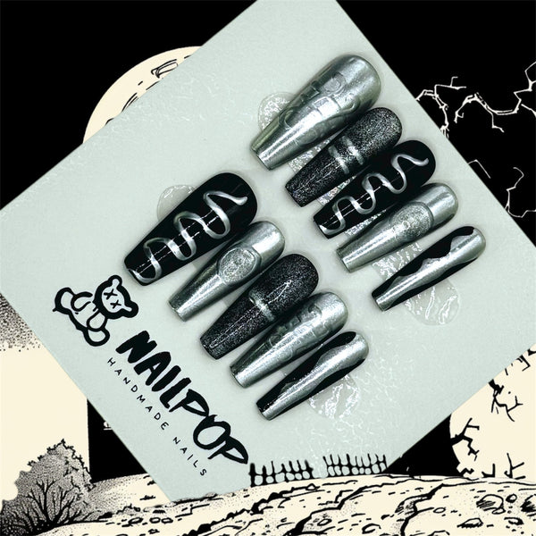 Silver Serpent - Halloween, Long, Ballerina, Black, Silver