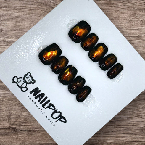 Ember Glow - Fall, Short, Square, Black