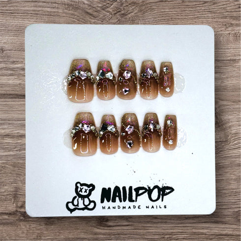 Champagne Sparkle - Medium, Ballerina, Champagne, Gloss