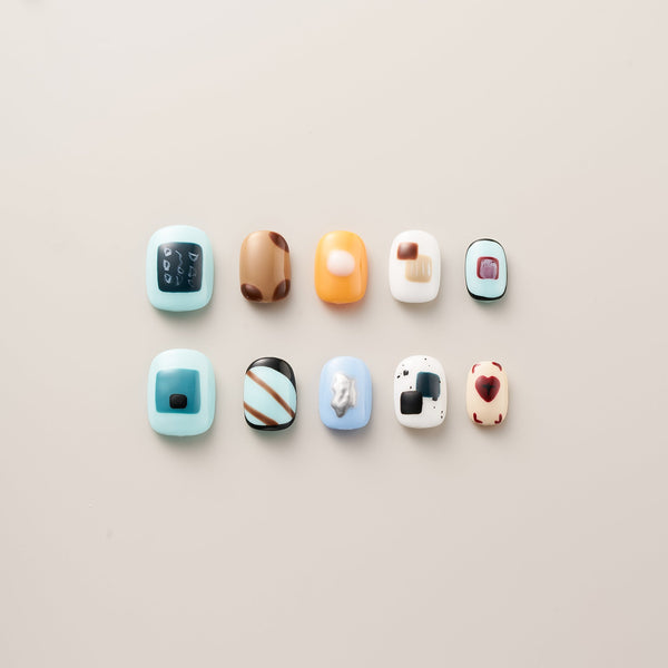 Abstract Kawaii Color Block - Short, Round