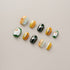 Amber Forest Green Silver Foil - Short, Square