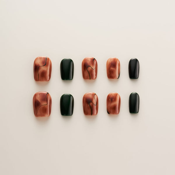 Amber Tortoise Forest Green - Short, Square