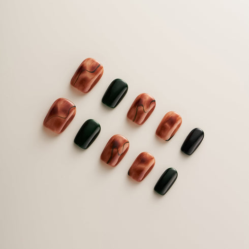 Amber Tortoise Forest Green - Short, Square