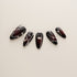 Black Cherry Silver Heart Wire - Long, Almond