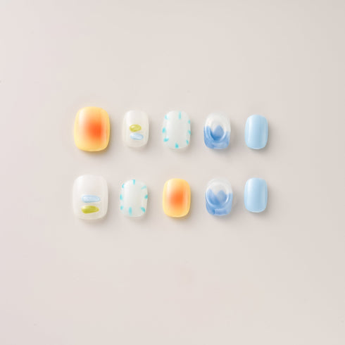 Candy Pop Sunrise Blobs - Short, Square