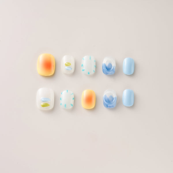 Candy Pop Sunrise Blobs - Short, Square