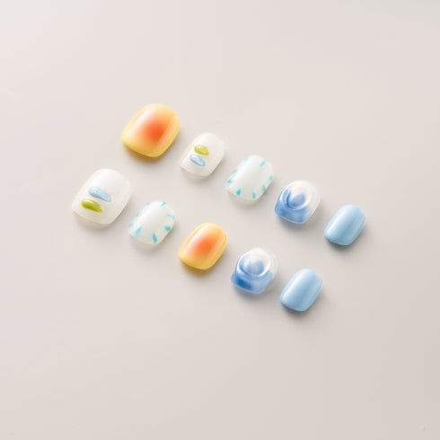 Candy Pop Sunrise Blobs - Short, Square