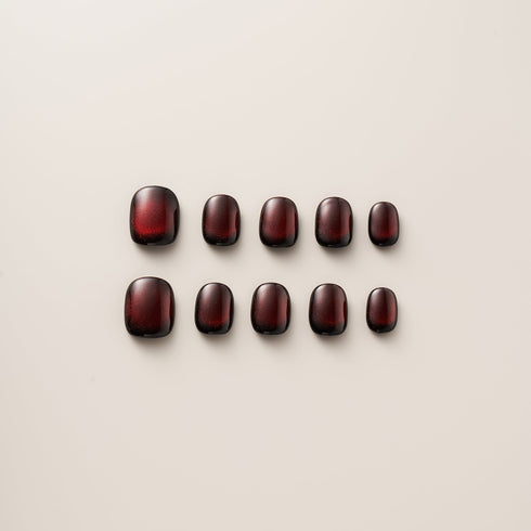 Dark Garnet Cat Eye Shimmer - Short, Square