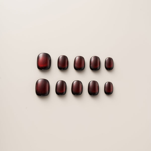 Dark Garnet Cat Eye Shimmer - Short, Square