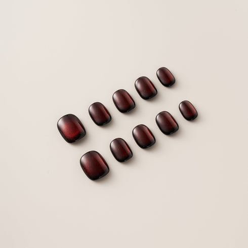 Dark Garnet Cat Eye Shimmer - Short, Square