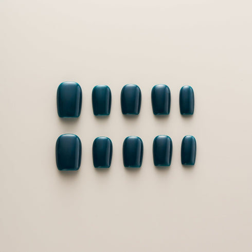 Deep Teal Glossy Classic - Short, Square