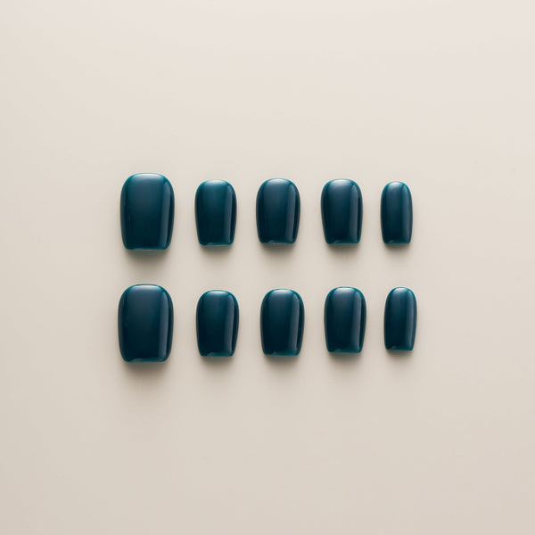Deep Teal Glossy Classic - Short, Square