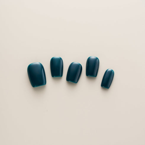 Deep Teal Glossy Classic - Short, Square