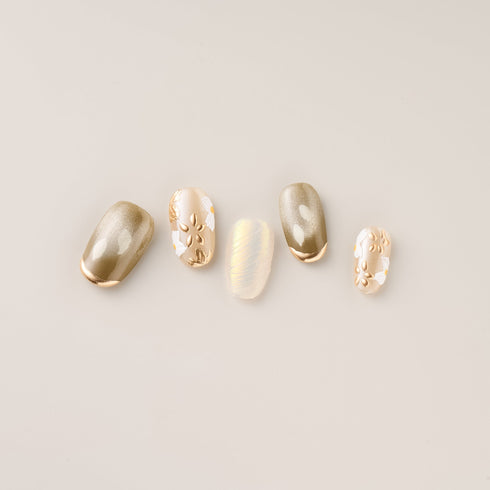 Golden Bloom Cat Eye - Short, Round