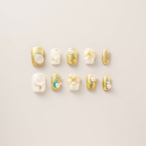 Golden Jade Pearl Bloom - Short, Square