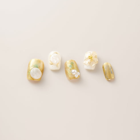 Golden Jade Pearl Bloom - Short, Square