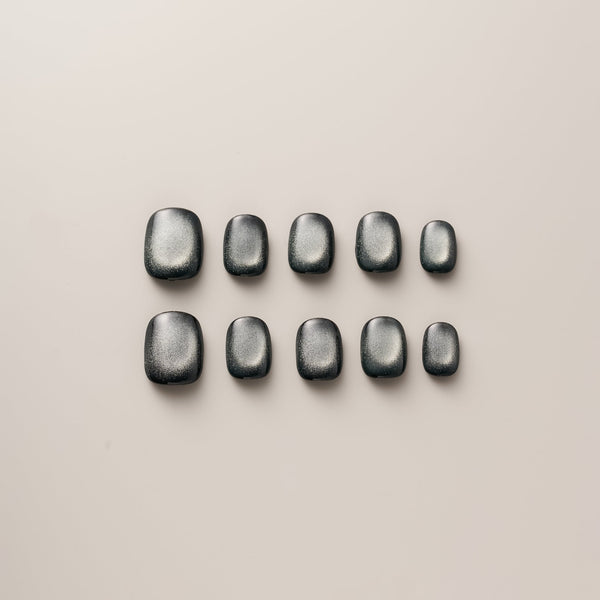 Gunmetal Green Cat Eye - Short, Round