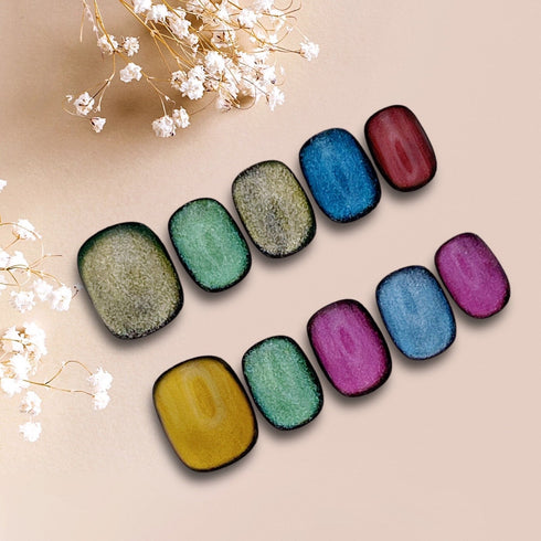 Colorful Chaos - Hand Painted Press On Nails Glue On, False Gel Press-on, 3D Acrylic Nail Cute Gift for Her,Square