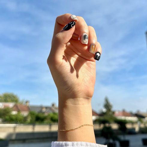 Last Light Leisure - Hand Painted Press On Nails Glue On, False Gel Press-on, 3D Acrylic Nail Cute Gift for Her, Short Square