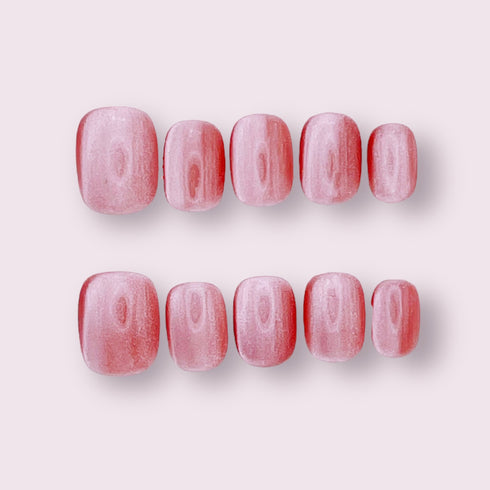 Barbie Nails - Hand Painted Press On Nails Glue On, False Gel Press-on, 3D Acrylic Nail Cute Gift for Her, Square