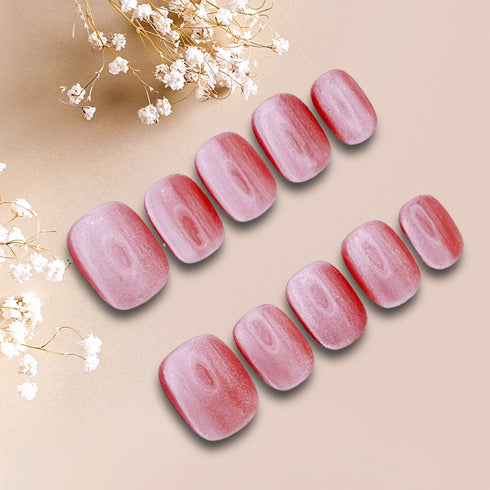 Barbie Nails - Hand Painted Press On Nails Glue On, False Gel Press-on, 3D Acrylic Nail Cute Gift for Her, Square