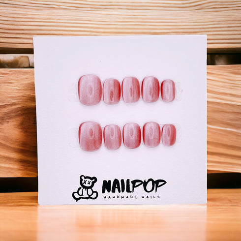 Barbie Nails - Hand Painted Press On Nails Glue On, False Gel Press-on, 3D Acrylic Nail Cute Gift for Her, Square