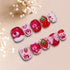 Strawberry Teddy - Hand Painted Press On Nails Glue On, False Gel Press-on, 3D Acrylic Nail Cute Gift for Her, Square